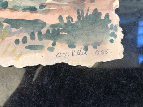 WOW !! CHARLES THEODORE VILLET ( 1896 - 1963) - STUNNING UNFRAMED WATERCOLOR PAINTING No 69 - SIGNED