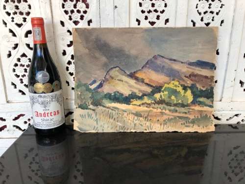 WOW !! CHARLES THEODORE VILLET ( 1896 - 1963) - STUNNING UNFRAMED WATERCOLOR PAINTING No 69 - SIGNED