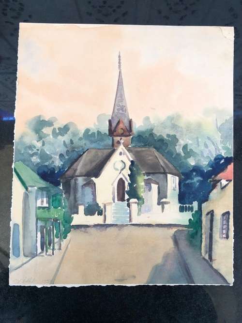 WOW !! CHARLES THEODORE VILLET ( 1896 - 1963) - STUNNING UNFRAMED WATERCOLOR PAINTING No 86 - SIGNED