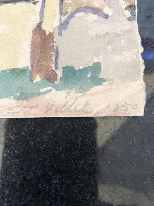 WOW !! CHARLES THEODORE VILLET ( 1896 - 1963) - STUNNING UNFRAMED WATERCOLOR PAINTING No 4 - SIGNED