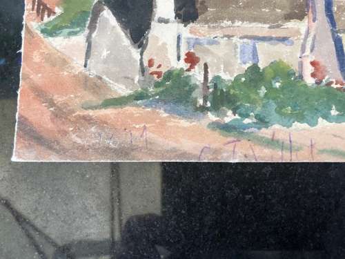 WOW !! CHARLES THEODORE VILLET ( 1896 - 1963) - STUNNING UNFRAMED WATERCOLOR PAINTING No 4 - SIGNED
