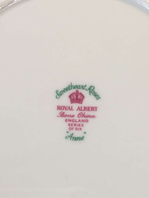 Royal Albert Bone China "Rosemary" c1950-1970 "Sweetheart Roses" Std Size Tea Trio Display Item