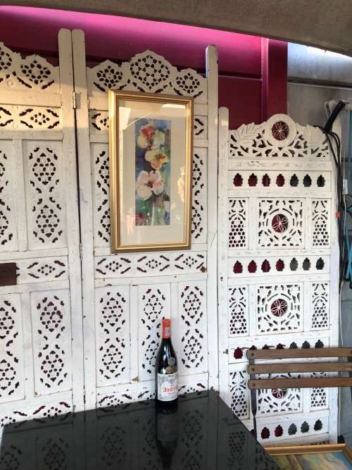 STUNNING FRAMED WATERCOLOR STILL LIFE OF FLOWERS "COSMOS" BY MAGGIE #1