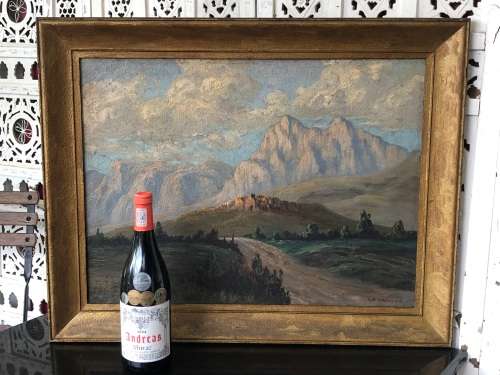 INVESTMENT ART !!! GEORGE PAUL CANITZ (SA 1874 - 1959) -STUNNING FRAMED CAPE LANDSCAPE OIL ON CANVAS