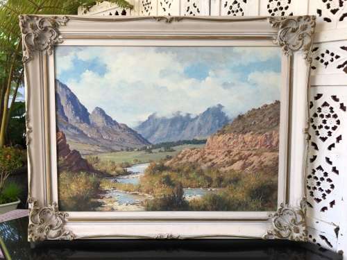 INVESTMENT ART !!! GIUSEPPE CATTY (CATARUZZA)  (SA 1914 - 1994) OIL ON CANVAS BOARD - AWESOME FRAME