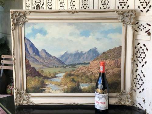 INVESTMENT ART !!! GIUSEPPE CATTY (CATARUZZA)  (SA 1914 - 1994) OIL ON CANVAS BOARD - AWESOME FRAME