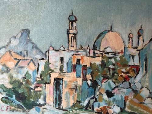 INVESTMENT ART - OIL ON CANVAS LAID ON BOARD DISTRICT SIX SIGNED CP - POSSIBLY CONSTANCE PENSTONE