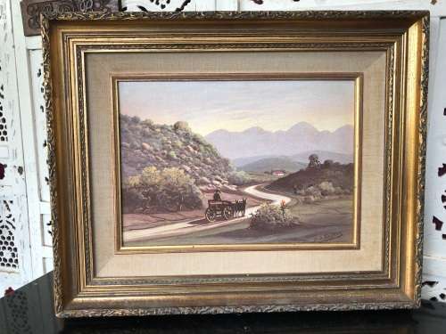 GERHARD (GAWIE) BEUKES (SA 1885 - 1945) - STUNNING OIL ON CANVAS BOARD - HOEKA LADISMITH KAAP