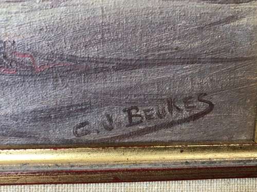 GERHARD (GAWIE) BEUKES (SA 1885 - 1945) - STUNNING OIL ON CANVAS BOARD - HOEKA LADISMITH KAAP