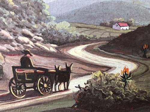 GERHARD (GAWIE) BEUKES (SA 1885 - 1945) - STUNNING OIL ON CANVAS BOARD - HOEKA LADISMITH KAAP