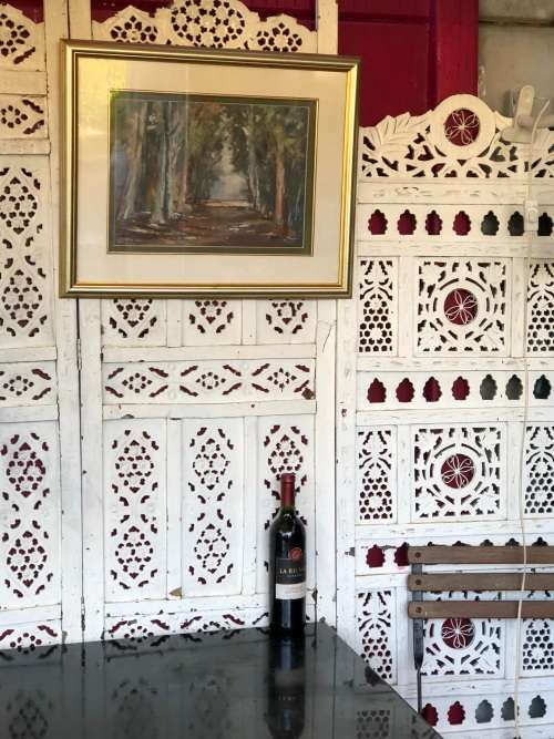 HEIDI BEYERS (SA 1955 - ) STUNNING PASTEL PAINTING - PATH THROUGH THE BLUEGUM TREE'S - FRAMED