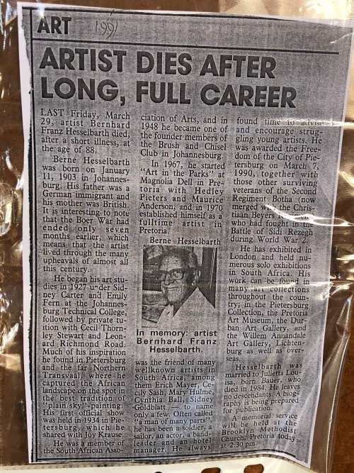 INVESTMENT ART !!! BERNARD FRANZ HESSELBARTH (SA 1903 - 1991) LARGE FRAMED OIL ON BOARD LANDSCAPE