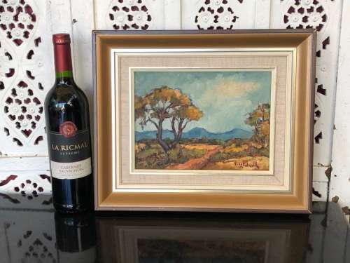 INVESTMENT ART !!! BERNARD FRANZ HESSELBARTH (SA 1903 - 1991) FRAMED LANDSCAPE OIL ON CANVAS BOARD