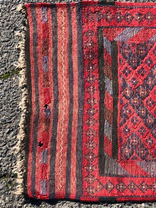 WOW !!! VINTAGE NICELY WORN HAND KNOTTED PURE WOOL IRANIAN MASHWARI PERSIAN RUNNER 2520 x 660mm