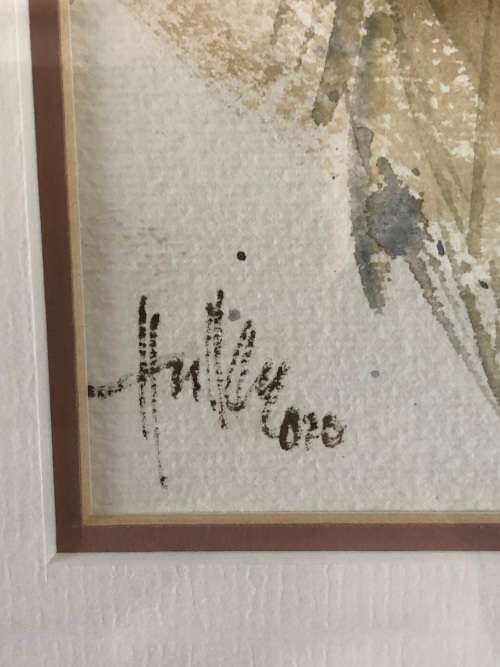 INVESTMENT ART !!! WALLACE HULLEY (SA 1931 - ) FRAMED LANDSCAPE WATERCOLOUR PAINTING