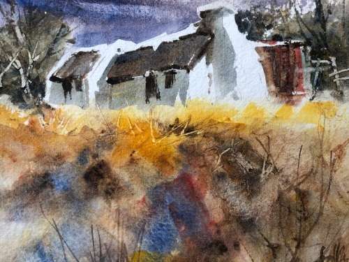 INVESTMENT ART !!! WALLACE HULLEY (SA 1931 - ) FRAMED LANDSCAPE WATERCOLOUR PAINTING