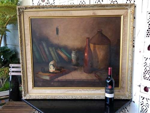 INVESTMENT ART !!! GERT PIETERSEN (SA 1930 - 2014) STUNNING LARGE OIL ON CANVAS ON BOARD STILL LIFE