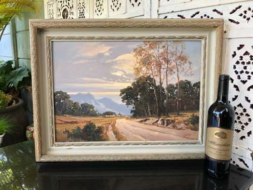 INVESTMENT ART !! TITTA FASCIOTTI (SA 1927-1993) STUNNING OIL ON BOARD LANDSCAPE - SIGNED AND FRAMED