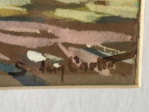 INVESTMENT ART !! SYDNEY CARTER (SA 1874 - 1945) GORGEOUS FRAMED LANDSCAPE WATERCOLOR PAINTING