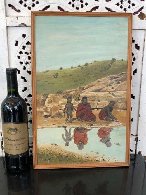 WOW !!! BEAUTIFUL FRAMED OIL ON PANEL PAINTING BY B.H. SMITH - NOTED AND DATED ON THE BACK 1975