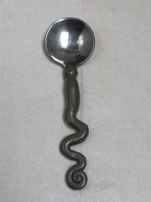 WOW !!! CARROL BOYES FUNCTIONAL ART !!!!  - WAVE PATTERN SUGAR SPOON CLEARLY MARKED