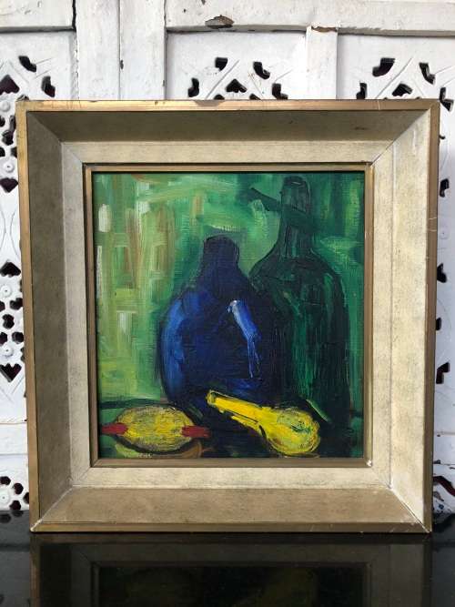 WOW !!! J. PRINS (SA 20th C) FRAMED OIL ON CANVAS BOARD - STILL LIFE