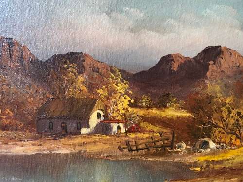 WOW !!! INVESTMENT ART ~ KEITH JOHN FAURE (SA 20th C) FRAMED ORIGINAL OIL ON CANVAS LANDSCAPE