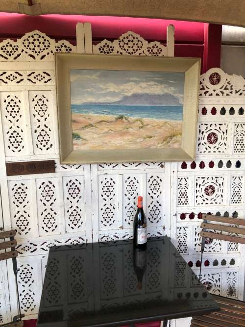 WOW !! FANTASTIC FRAMED OIL ON PLYWOOD PANEL LANDSCAPE PAINTING BY B.H. SMITH - LARGE VINTAGE FRAME