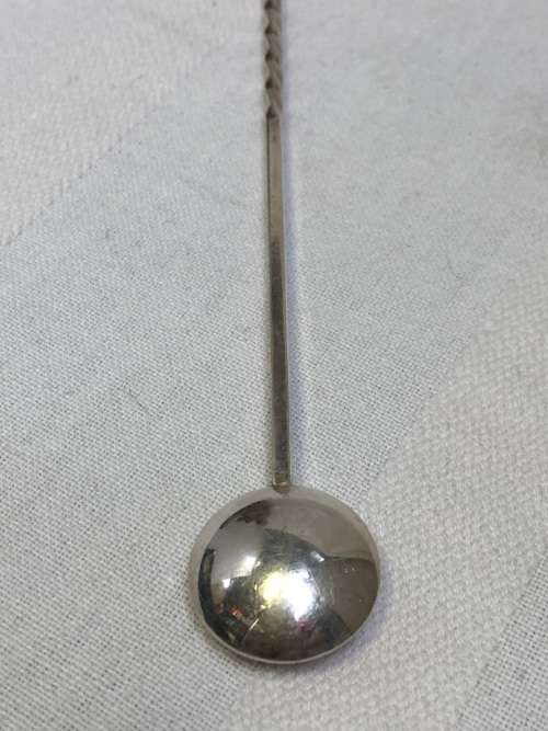 WOW !! AWESOME FIND - STERLING SILVER BARLEY TWIST COCKTAIL STIRRER - CLEARLY MARKED HL 925 - 24.22g