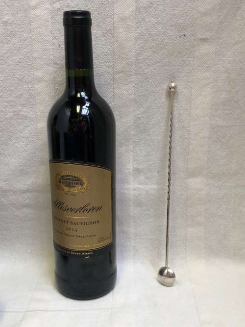 WOW !! AWESOME FIND - STERLING SILVER BARLEY TWIST COCKTAIL STIRRER - CLEARLY MARKED HL 925 - 24.22g