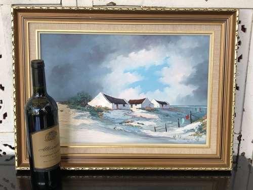 INVESTMENT ART !!! STUNNING ORIGINAL HELENA MOMMEN (SA) FRAMED OIL ON CANVAS FIXED TO BOARD
