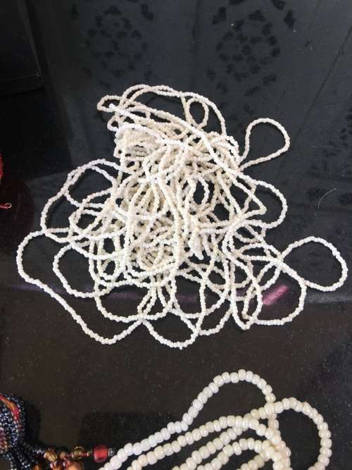 A Lot Beaded Fashion Jewelry Art Pieces in A Lovely Vintage Indian Metal Cladded Top Box