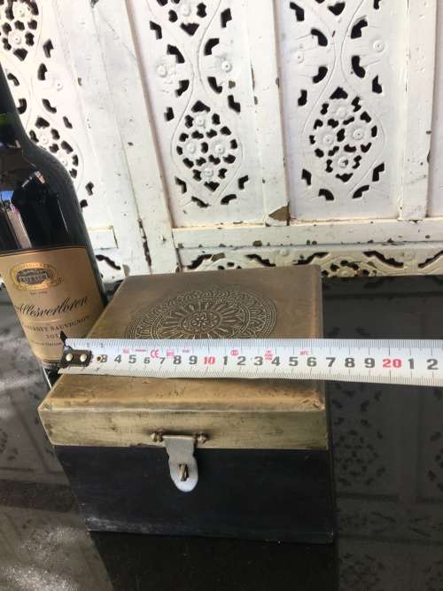 A Lot Beaded Fashion Jewelry Art Pieces in A Lovely Vintage Indian Metal Cladded Top Box