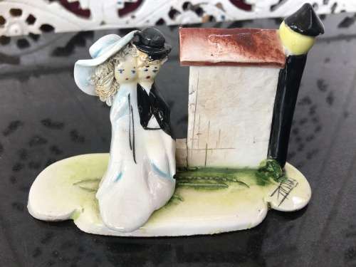 Lot Of 4 Signed Italian Vintage Pottery Art Ornaments