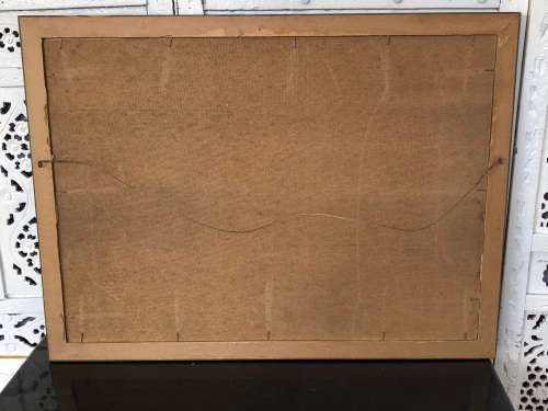 INVESTMENT ART !!! FAMOUS SA ARTIST MAURO CHIARLA (1949) FRAMED OIL ON CANVAS BOARD - "DRY DOCK"