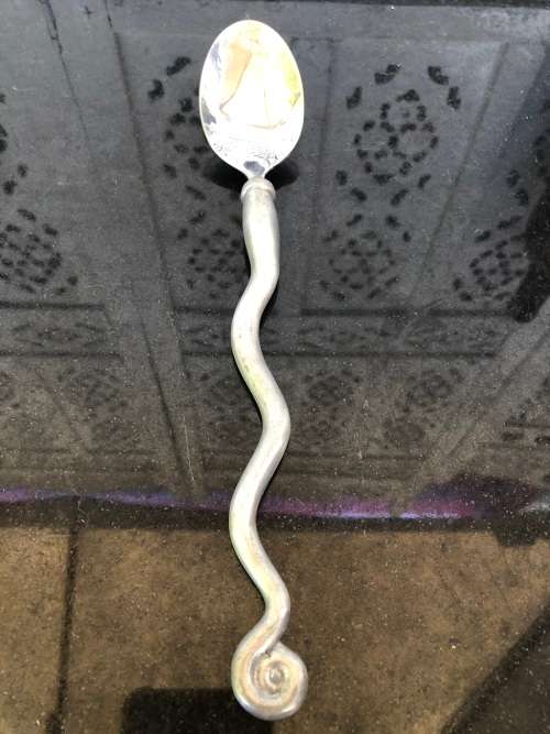 WOW !!! CARROL BOYES FUNCTIONAL ART !!!  WAVE PATTERN SERVING SPOON - CLEARLY MARKED