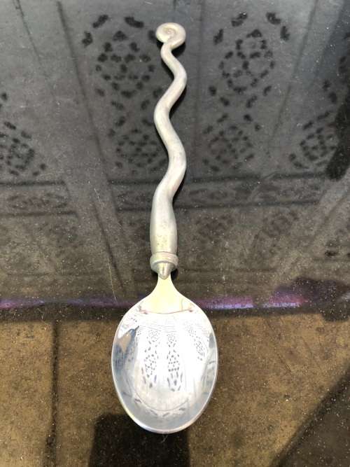 WOW !!! CARROL BOYES FUNCTIONAL ART !!!  WAVE PATTERN SERVING SPOON - CLEARLY MARKED