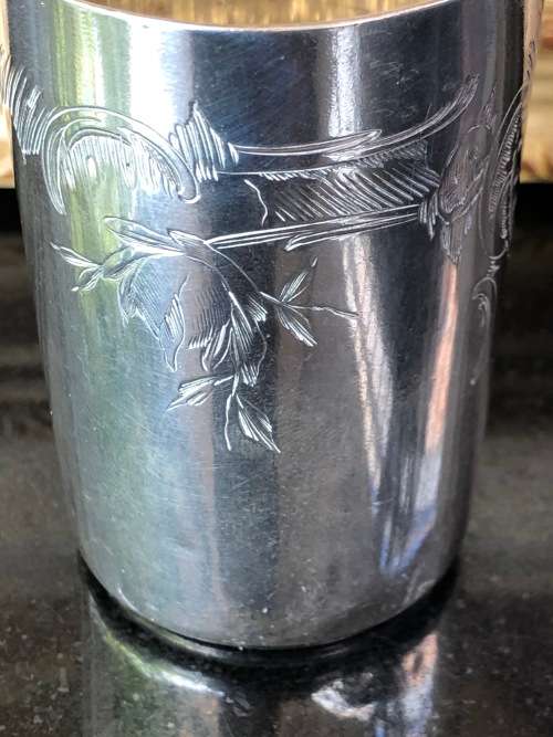 WOW !!! RUSSIAN HALLMARKED SILVER KIDDUSH CUP - MOSCOW MARKING (1846) AND AK STAMPED GOLDSMITH