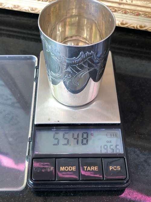 WOW !!! RUSSIAN HALLMARKED SILVER KIDDUSH CUP - MOSCOW MARKING (1846) AND AK STAMPED GOLDSMITH