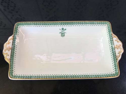 Vintage Crescent & Sons George Jonas & Sons Made in England Handled Snack Plate