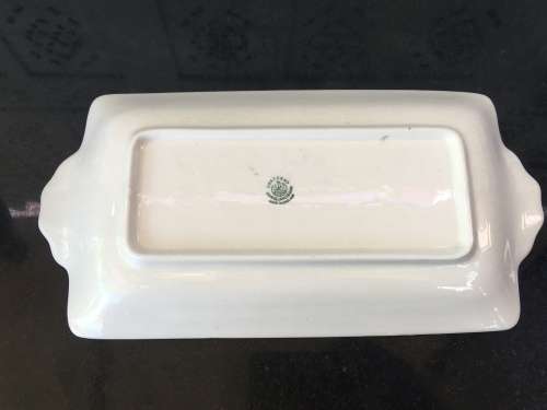 Vintage Crescent & Sons George Jonas & Sons Made in England Handled Snack Plate