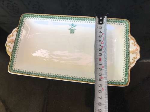 Vintage Crescent & Sons George Jonas & Sons Made in England Handled Snack Plate