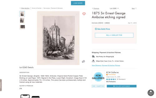 INVESTMENT ART - SIR ERNEST GEORGE (UK 1839 - 1922) BEAUTIFUL FRAMED AND SIGNED ETCHING