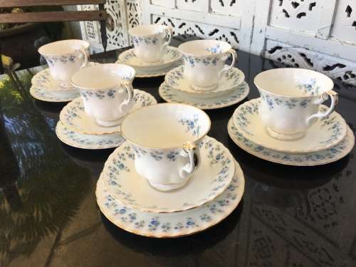 Set of 6 Royal Albert Memory Lane Fine China Trios, Std Size