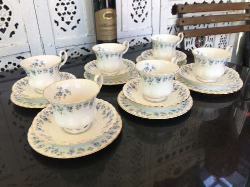 Set of 6 Royal Albert Memory Lane Fine China Trios, Std Size