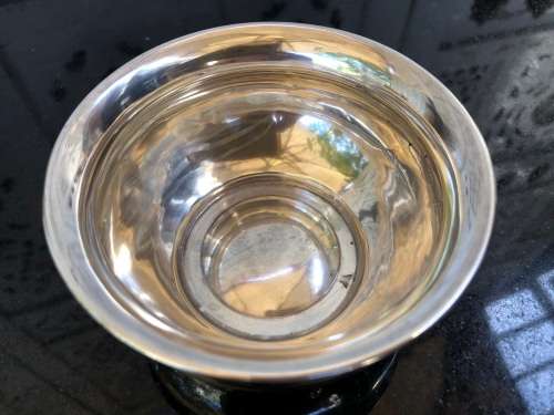 CHARLES EDWARDS LONDON HALLMARKED STERLING SUGAR BOWL - DATED TO 1912 - 72g - ENGRAVED UNDERNEATH