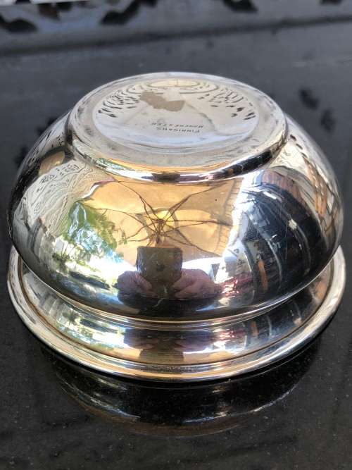 CHARLES EDWARDS LONDON HALLMARKED STERLING SUGAR BOWL - DATED TO 1912 - 72g - ENGRAVED UNDERNEATH