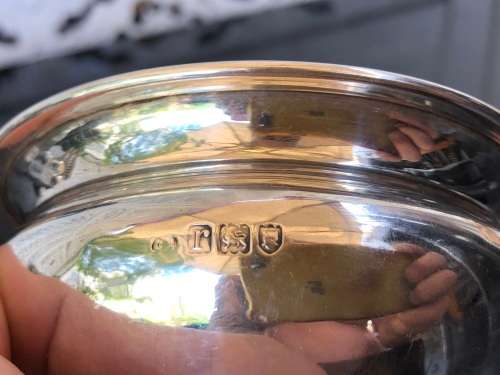 CHARLES EDWARDS LONDON HALLMARKED STERLING SUGAR BOWL - DATED TO 1912 - 72g - ENGRAVED UNDERNEATH