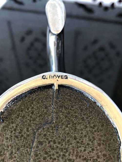 CARROL BOYES FUNCTIONAL ART - CAST ALUMINIUM MAN PATTERN CREAMER - ROUND SHAPE - LIKE NEW