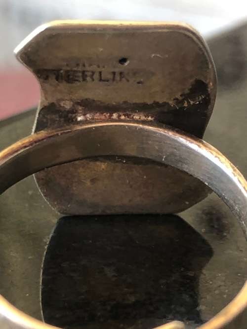 STUNNING STERLING SILVER SIAMESE ENAMEL RING - AUTO ADJUSTABLE - FITS ALL SIZES - 4.14g